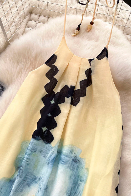 Abstract Pattern Sleeveless Casual Dress