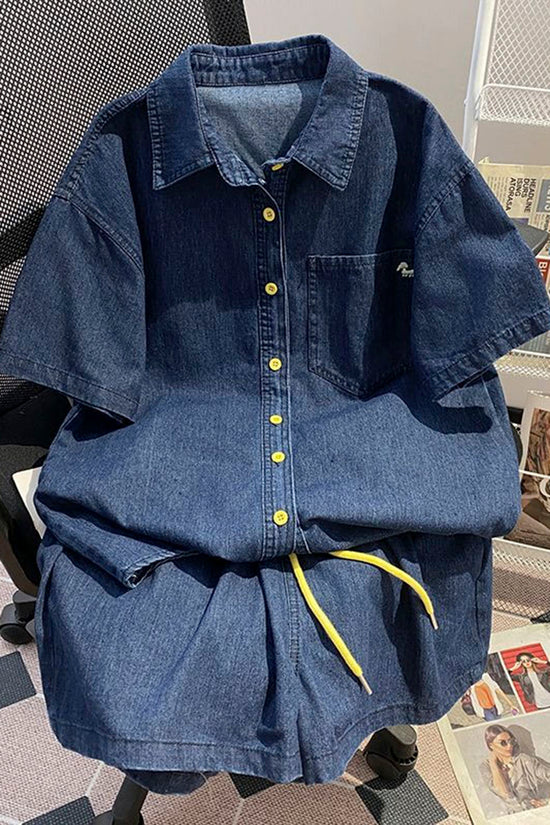 Casual Short Sleeve Short Set