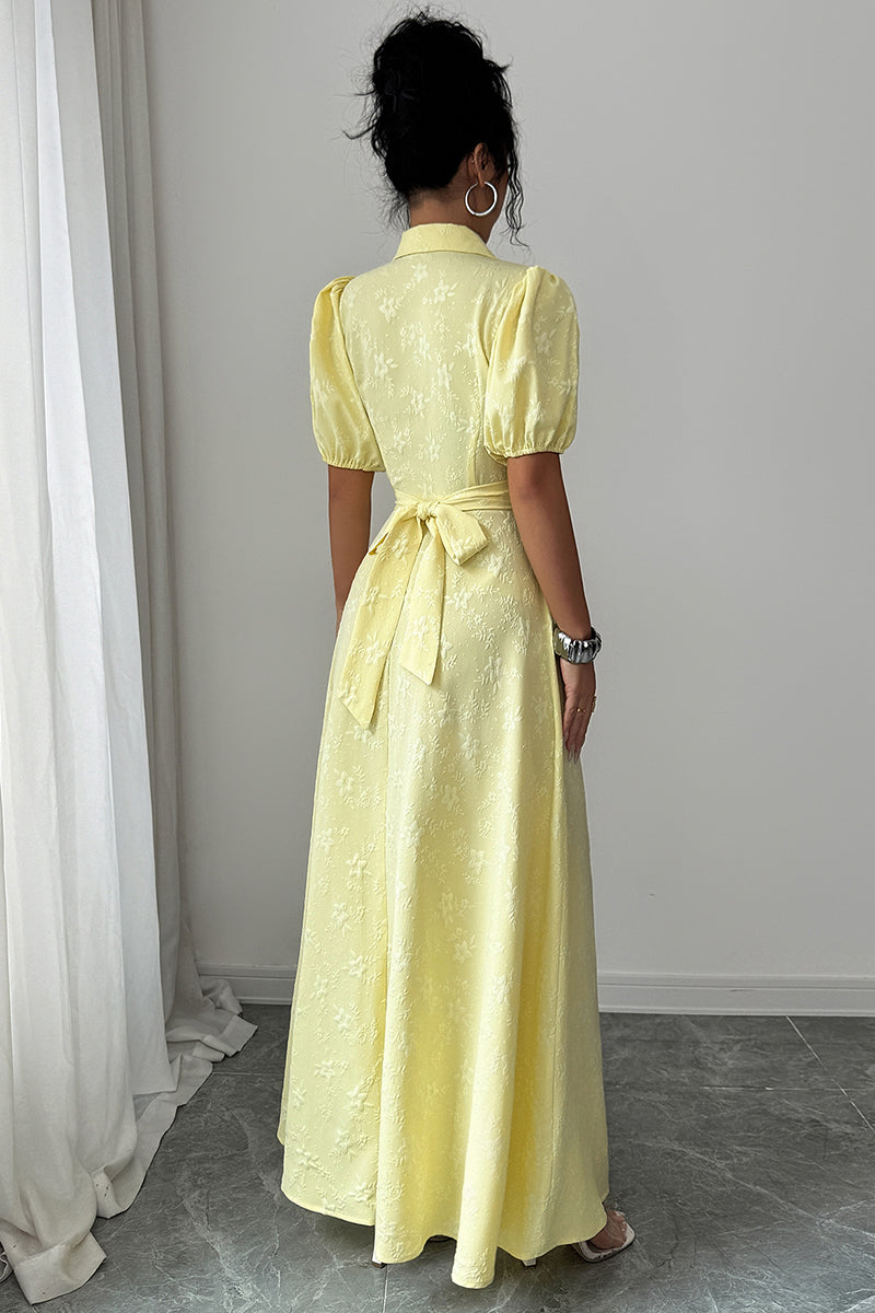 Elegant Puff Sleeve Maxi Dress