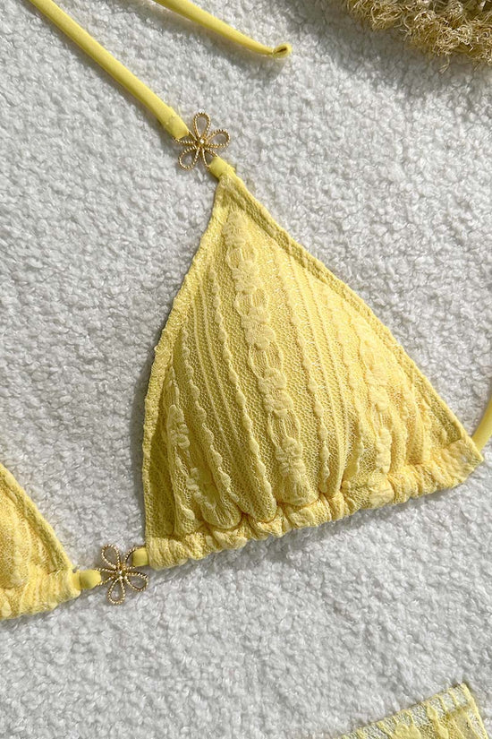 Elegant Tie-Back Bikini Set with Cover-Up