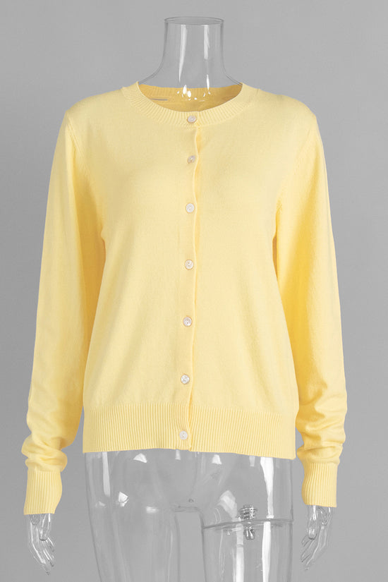 Classic Ribbed Button-Up Cardigan