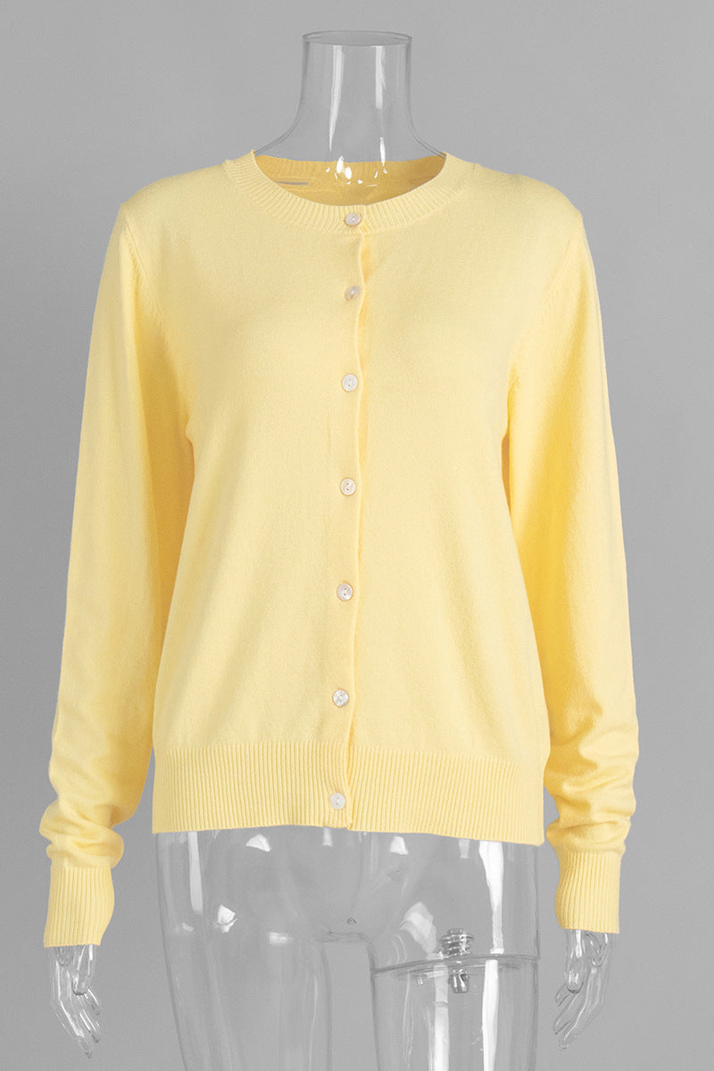 Classic Ribbed Button-Up Cardigan