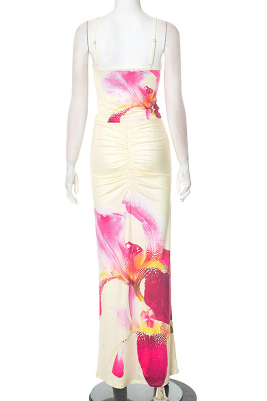Floral Print Sleeveless Skirt Set