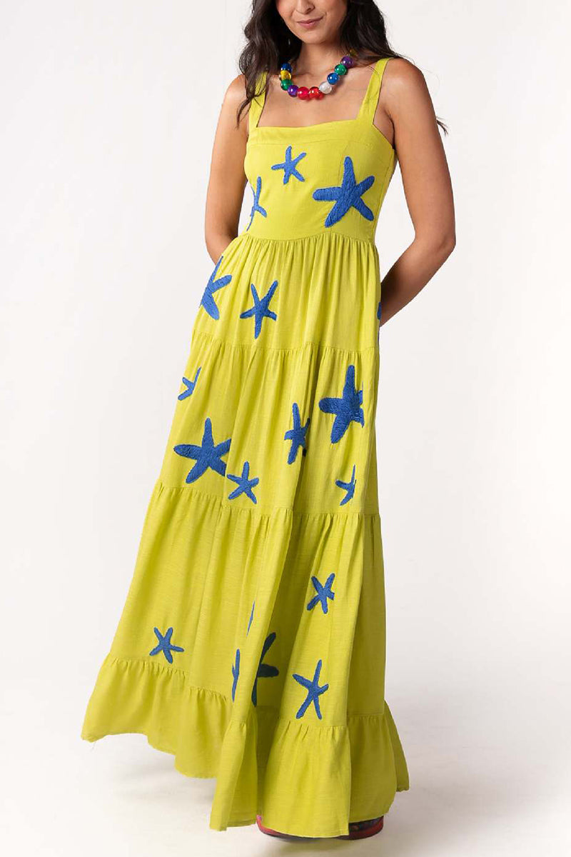 Starfish Print Maxi Dress