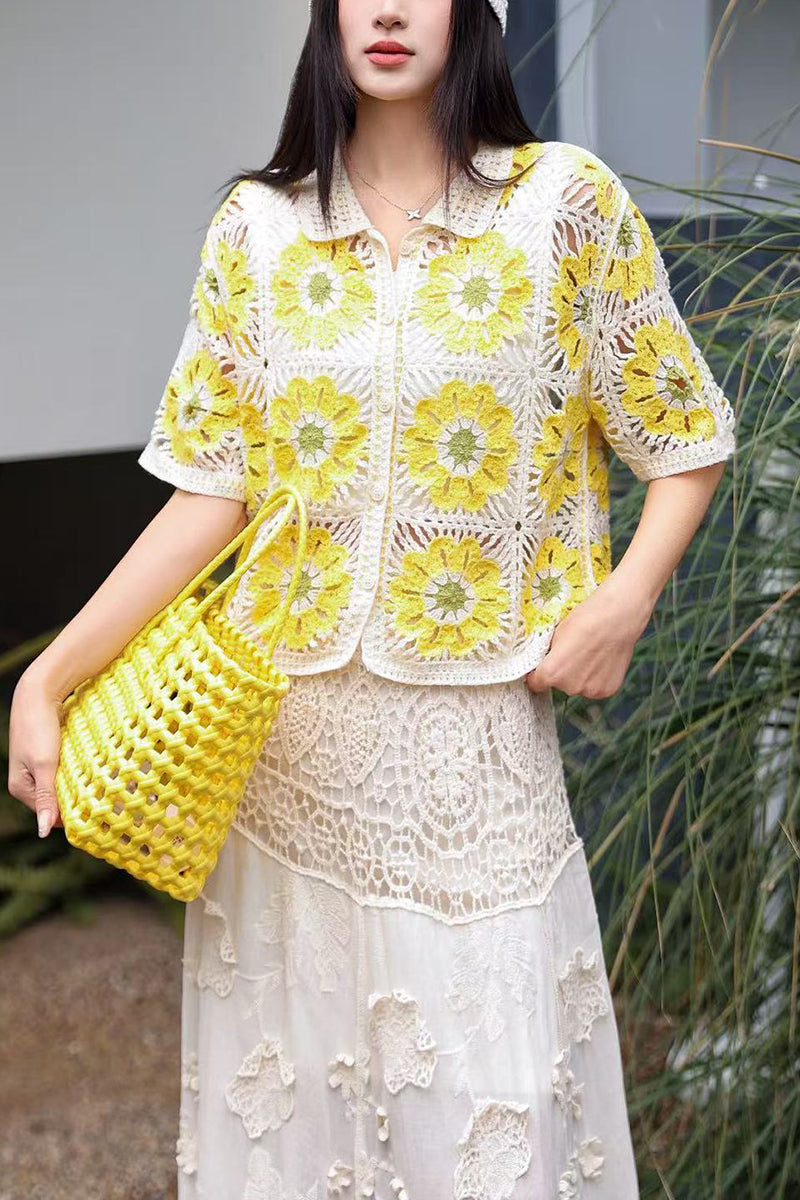 Floral Crochet Cardigan