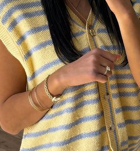 Striped Button-Up Sweater Vest