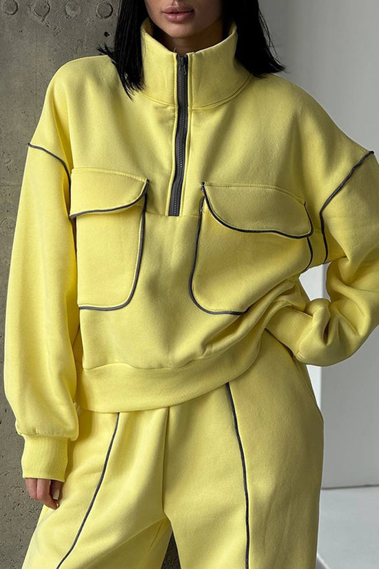 Stylish High-Collar Activewear Set