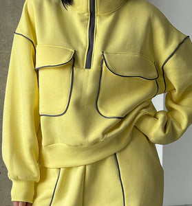 Stylish High-Collar Activewear Set