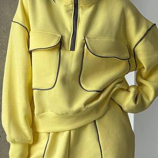 Stylish High-Collar Activewear Set