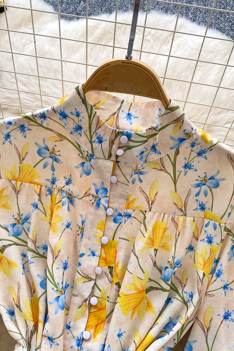 Floral Belted Casual Dress