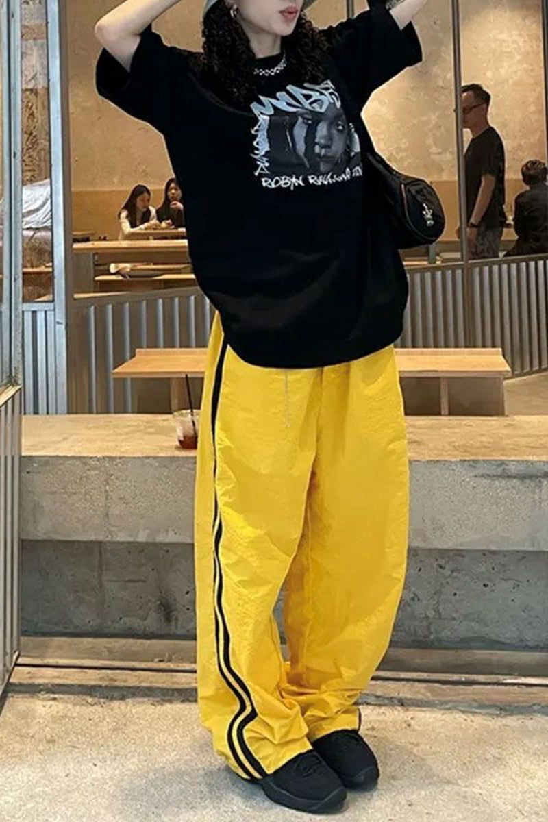 Striped Loose Fit Casual Pants