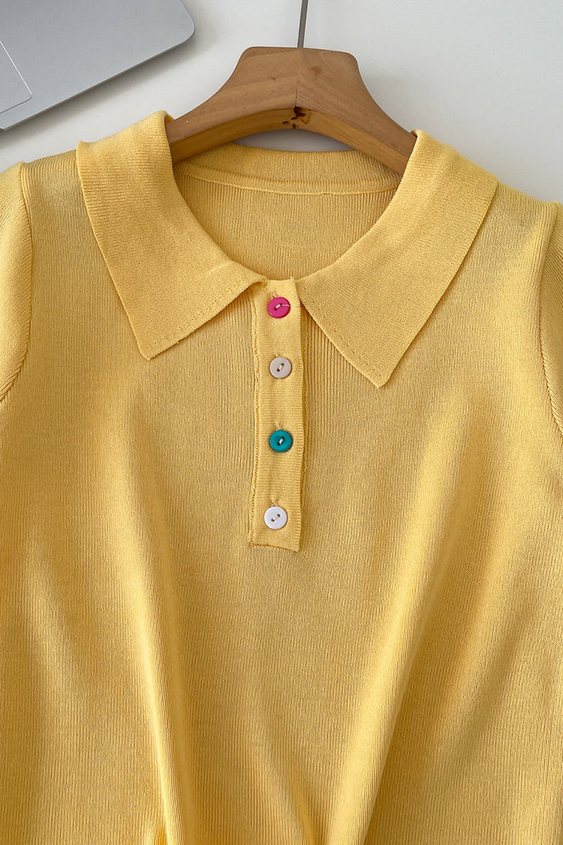 Stylish Polo T-Shirt with Button Accents