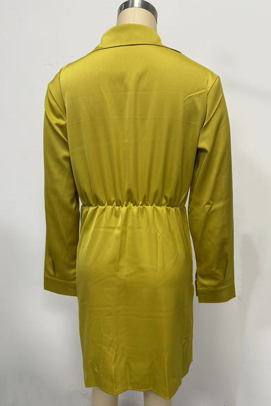 Elegant Wrap Long Sleeve Casual Dress