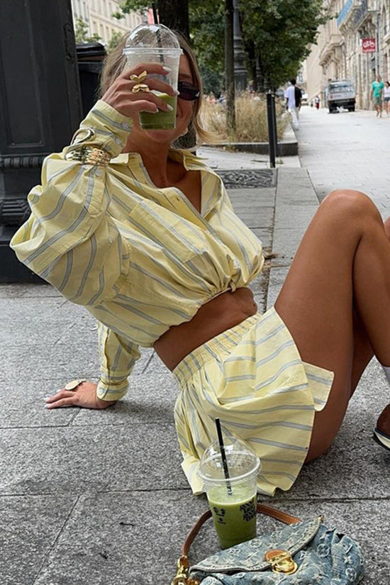 Striped Casual Two-Piece Set