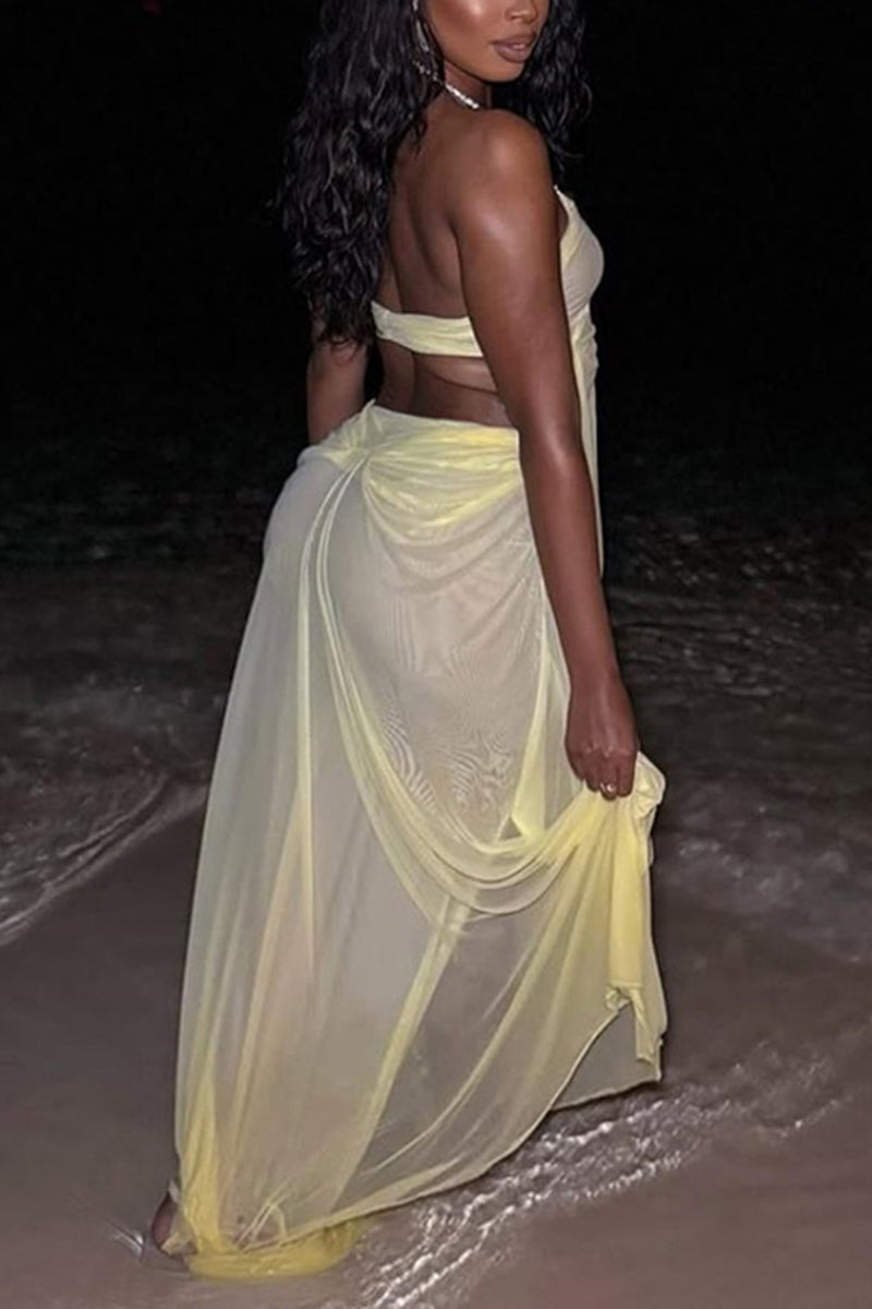 Elegant Sleeveless Cutout Maxi Dress
