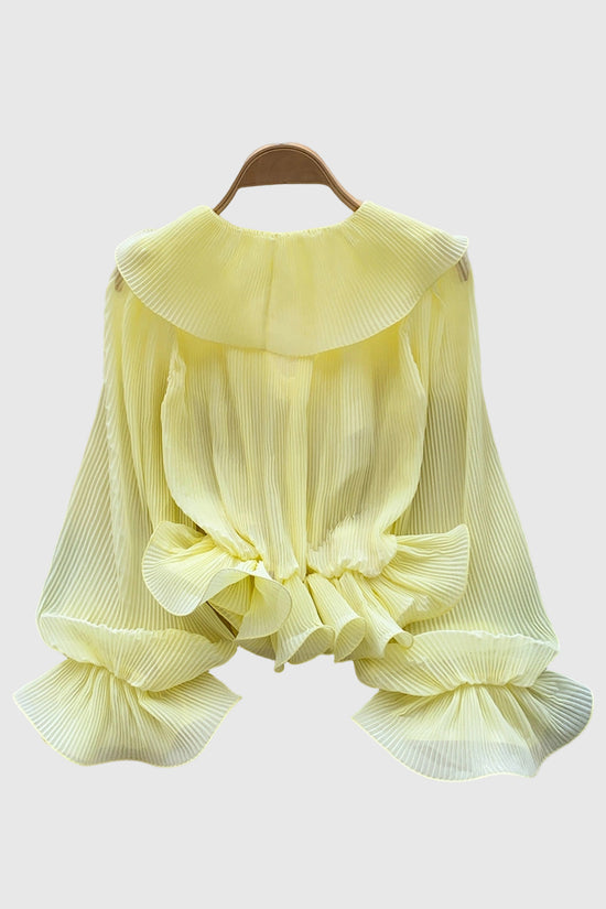 Ruffled V-Neck Blouse