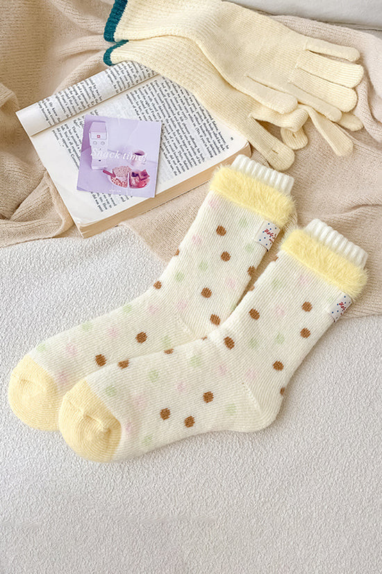 Cozy Polka Dot Knit Socks