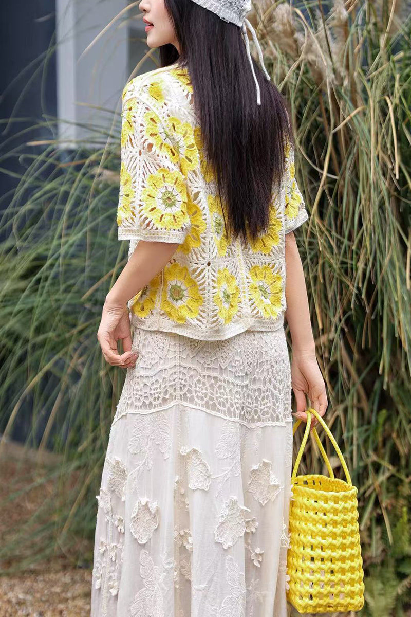 Floral Crochet Cardigan