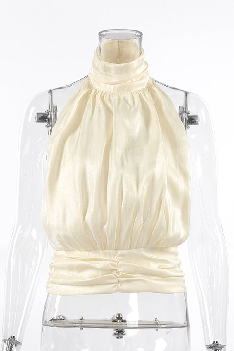 Chic High Neck Sleeveless Top