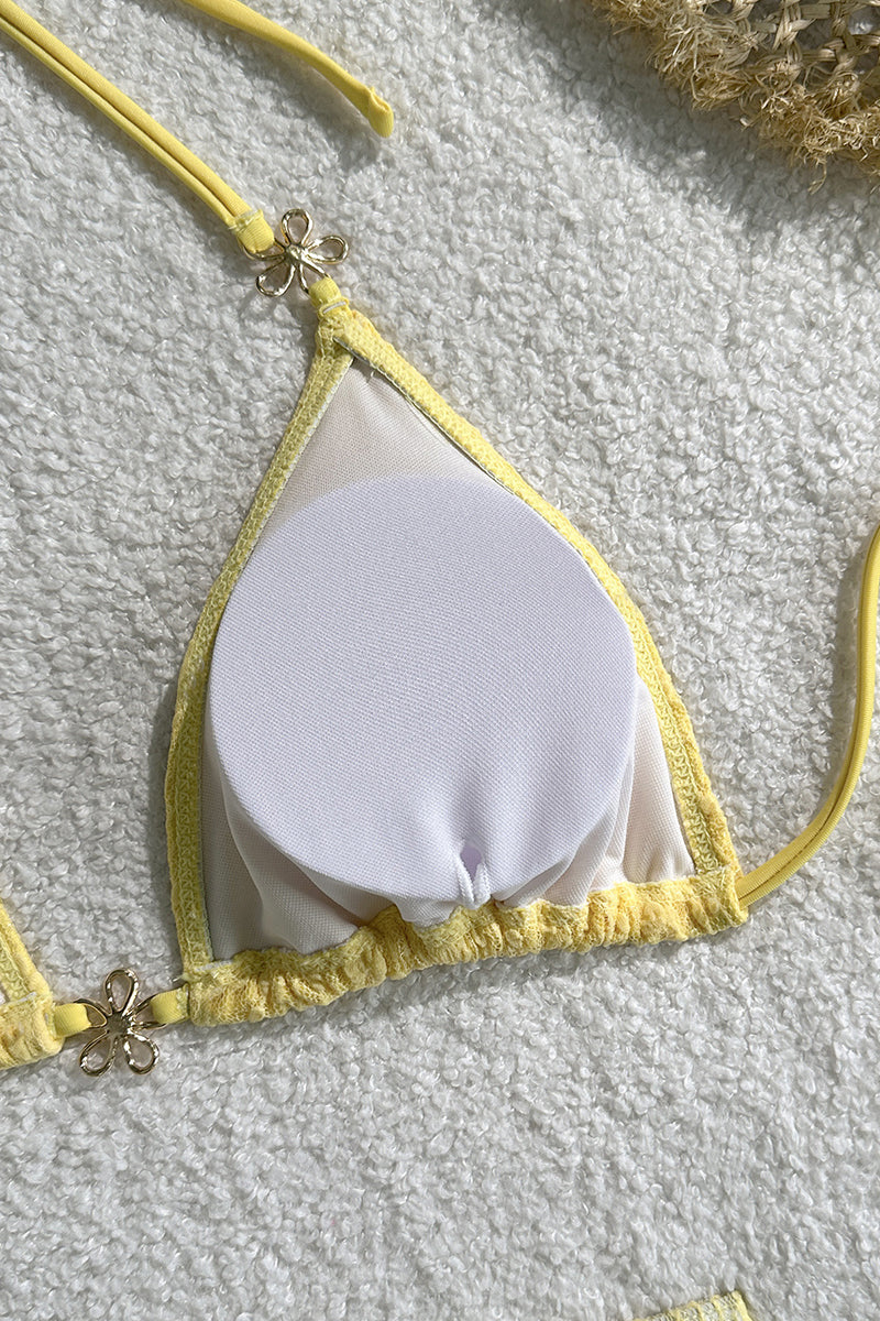 Elegant Tie-Back Bikini Set with Cover-Up