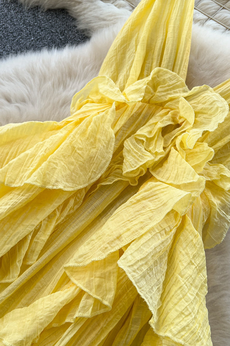 Ruffled Sleeveless Casual Dress