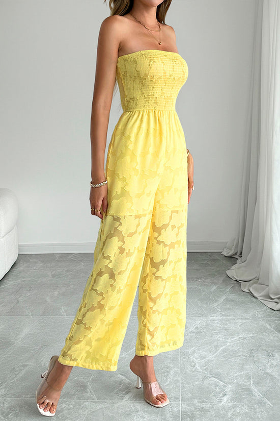 Strapless Floral Print Jumpsuit