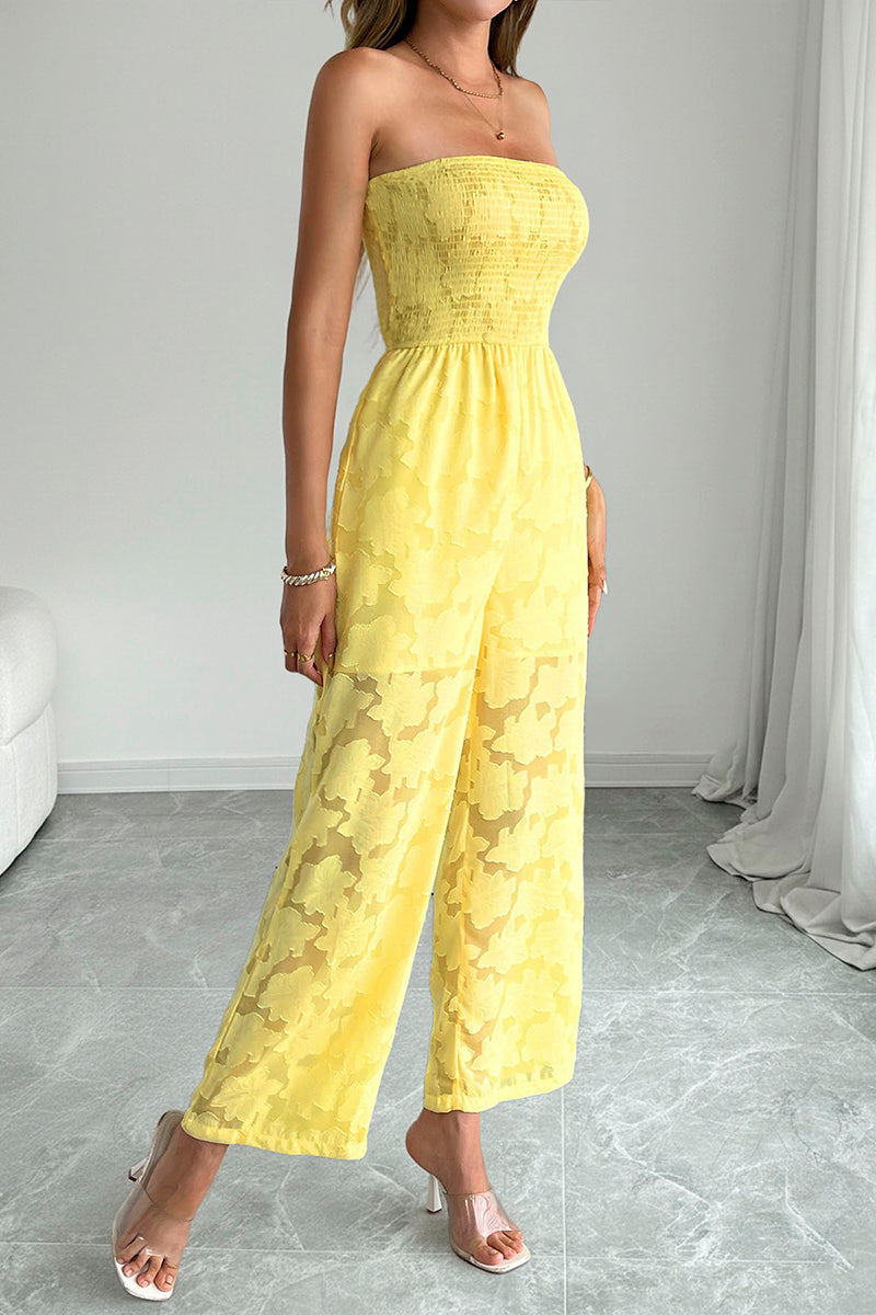 Strapless Floral Print Jumpsuit