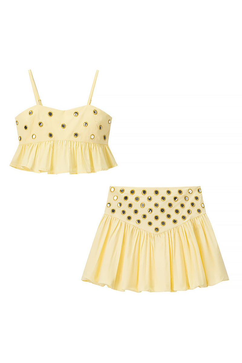 Grommet Ruffle Skirt Set