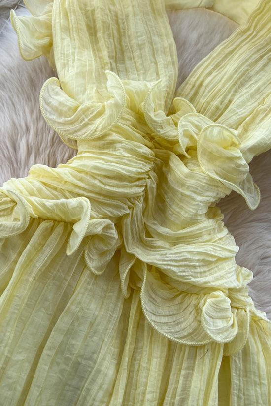 Ruffle Plunge Casual Dress
