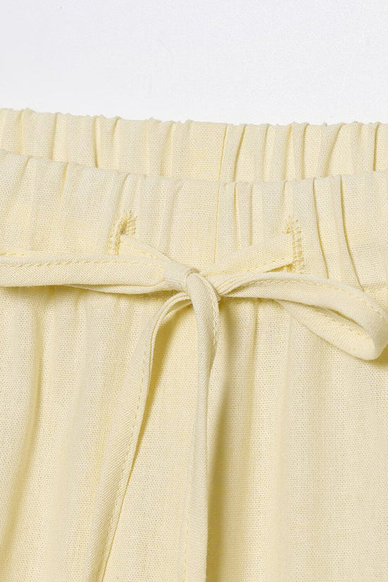 Drawstring Wide-Leg Elastic Waist Pants