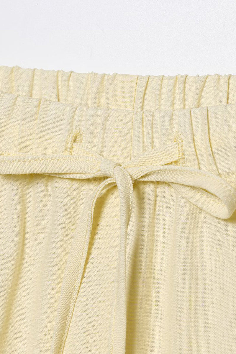 Drawstring Wide-Leg Elastic Waist Pants