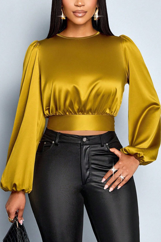 Leopard Open-Back Tie Blouse