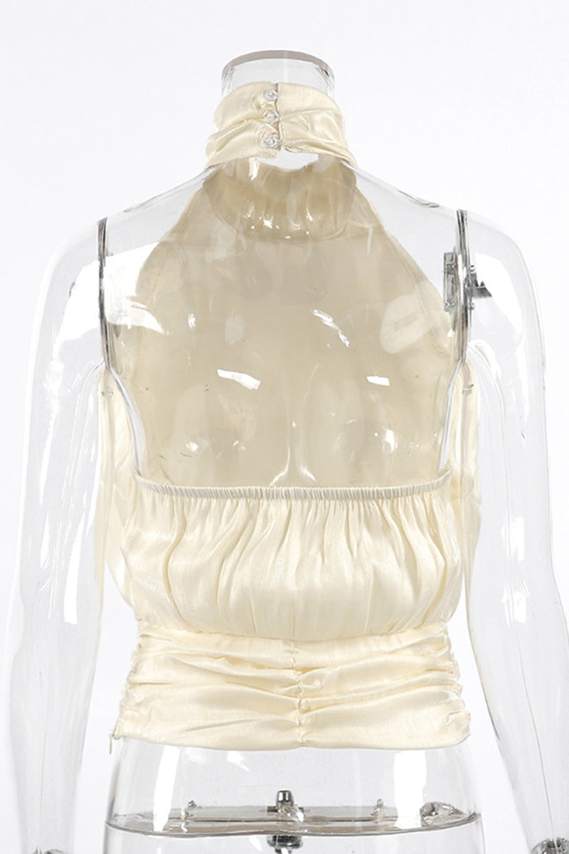 Chic High Neck Sleeveless Top