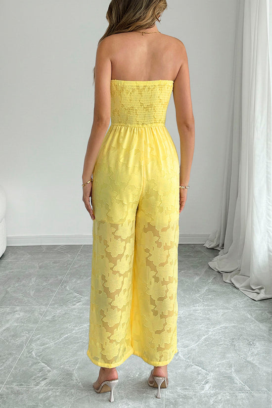 Strapless Floral Print Jumpsuit