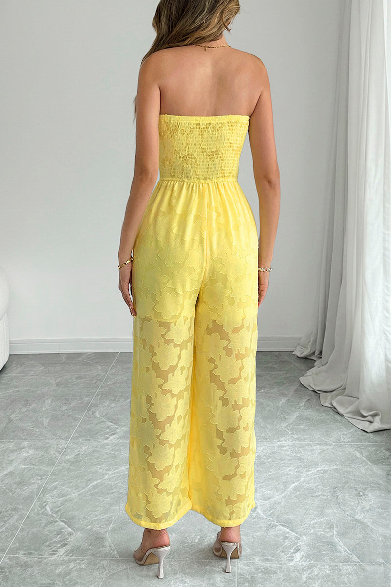 Strapless Floral Print Jumpsuit