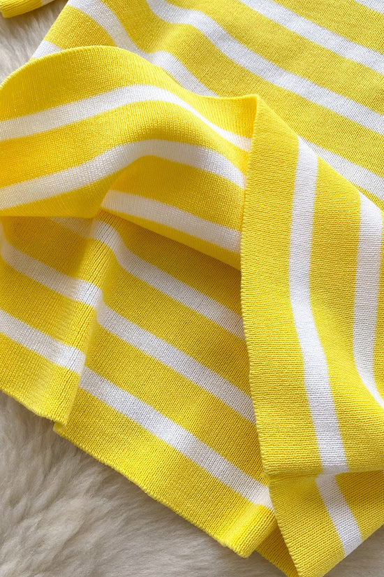 Striped Polo Zipper T-Shirt