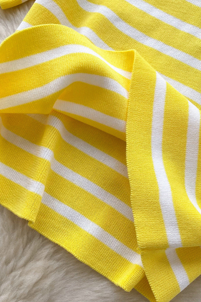 Striped Polo Zipper T-Shirt
