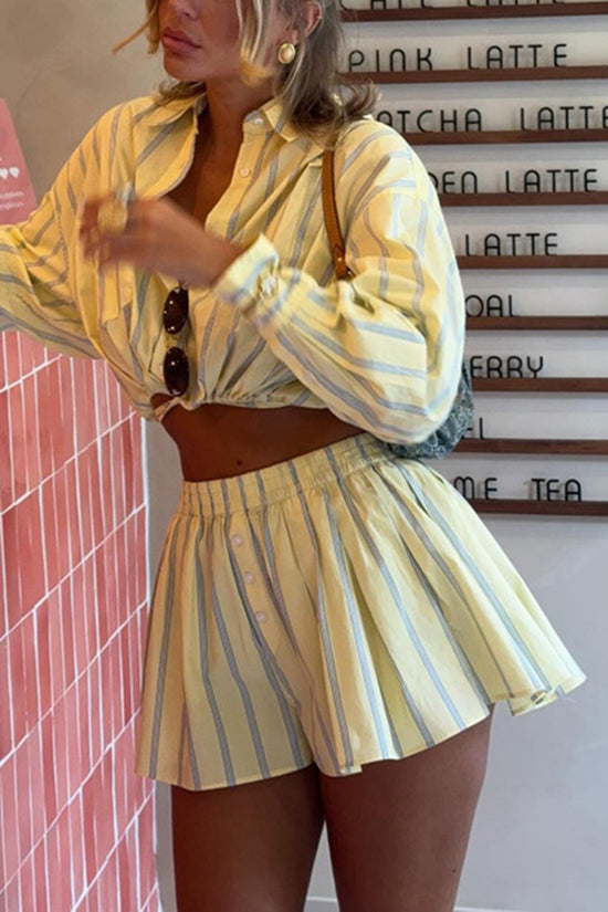 Striped Casual Two-Piece Set
