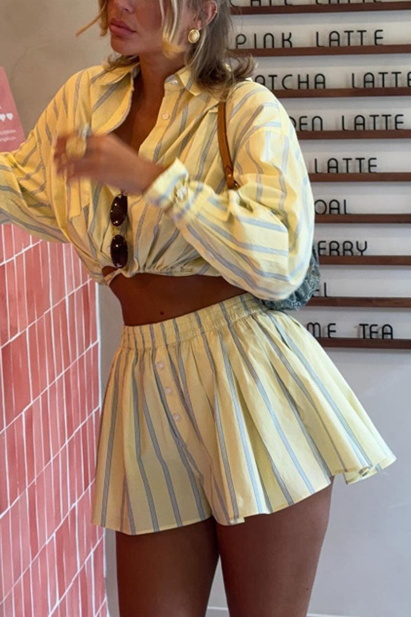 Striped Casual Two-Piece Set