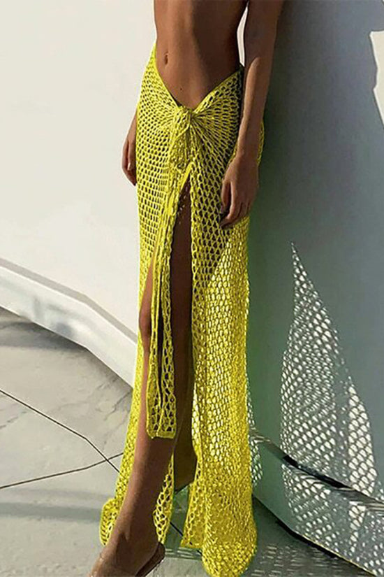 Mesh Wrap Midi Skirt