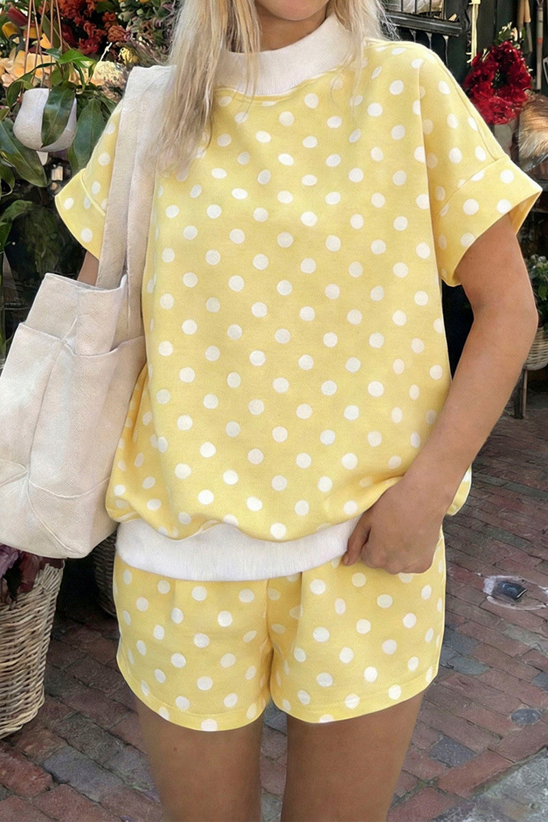 Polka Dot Short Sleeve Short Set