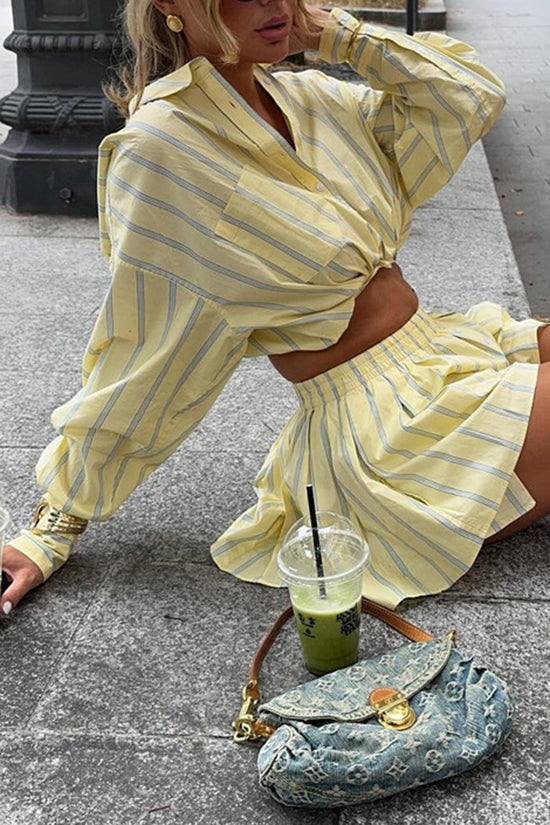 Striped Casual Two-Piece Set