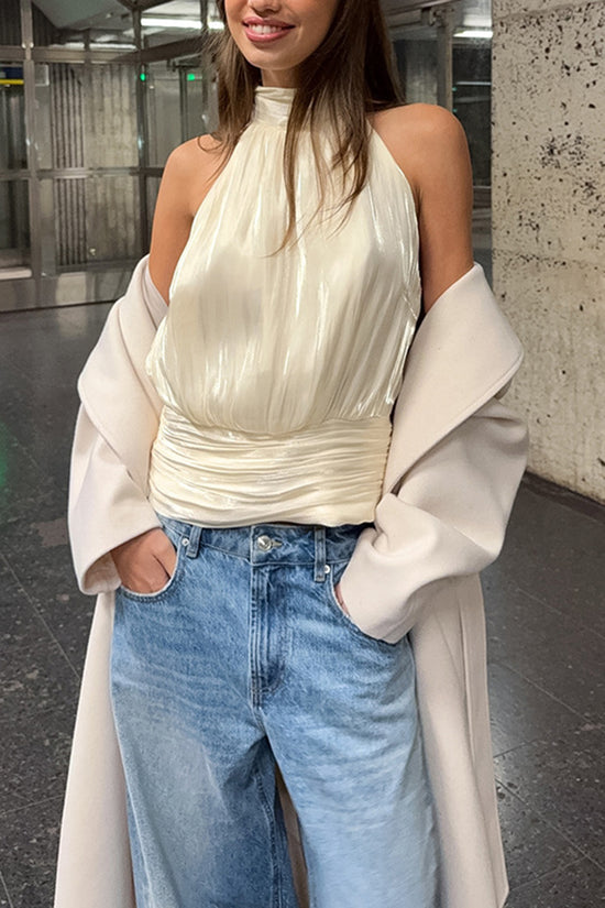 Chic High Neck Sleeveless Top