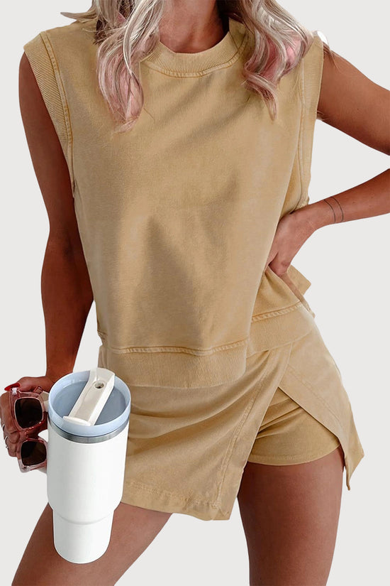 Sleeveless Casual Shorts Set