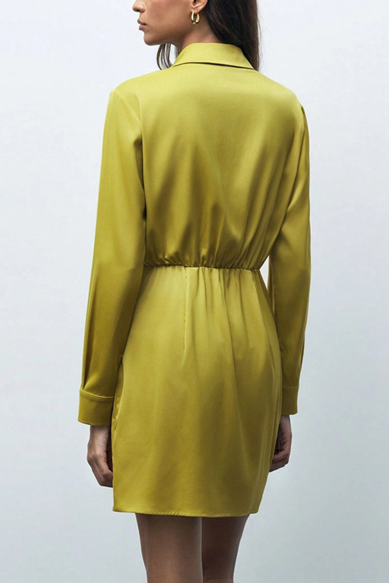 Elegant Wrap Long Sleeve Casual Dress