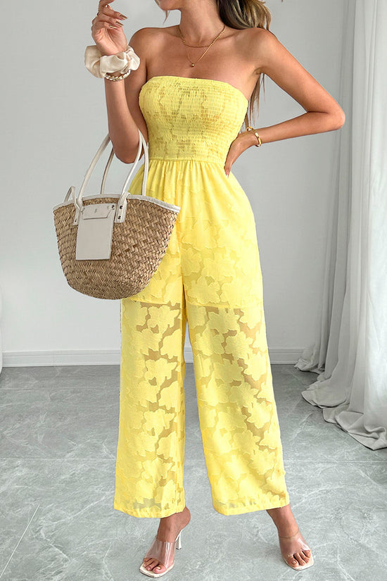 Strapless Floral Print Jumpsuit