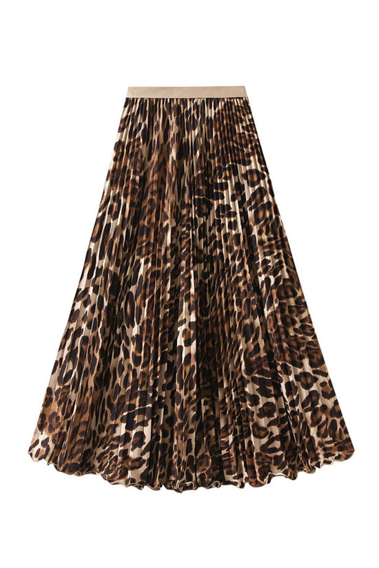 Chic Leopard Print Midi Skirt