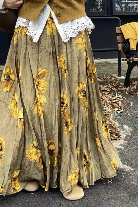 Floral Print Maxi Skirt