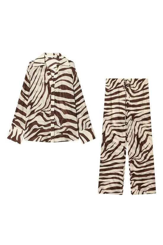 Zebra Print Casual Long Sleeve Shirt