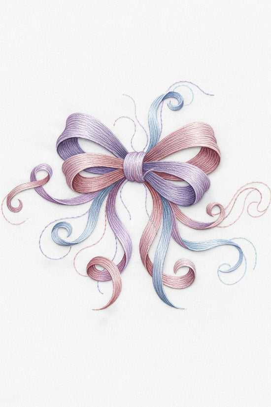 Pastel Ribbon Embroidered T-Shirt